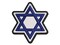 Star of David Jewish Multi-Color Embroidered Iron-On or Hook & Loop Patch Applique